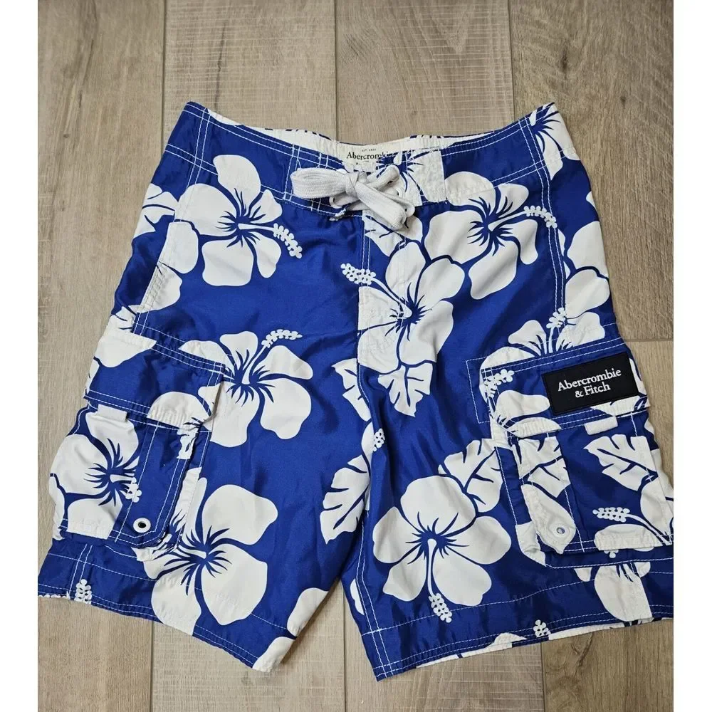 Abercrombie & Fitch Mens‎ Hawaiian Print Boardshorts Swim Trunks Size Small